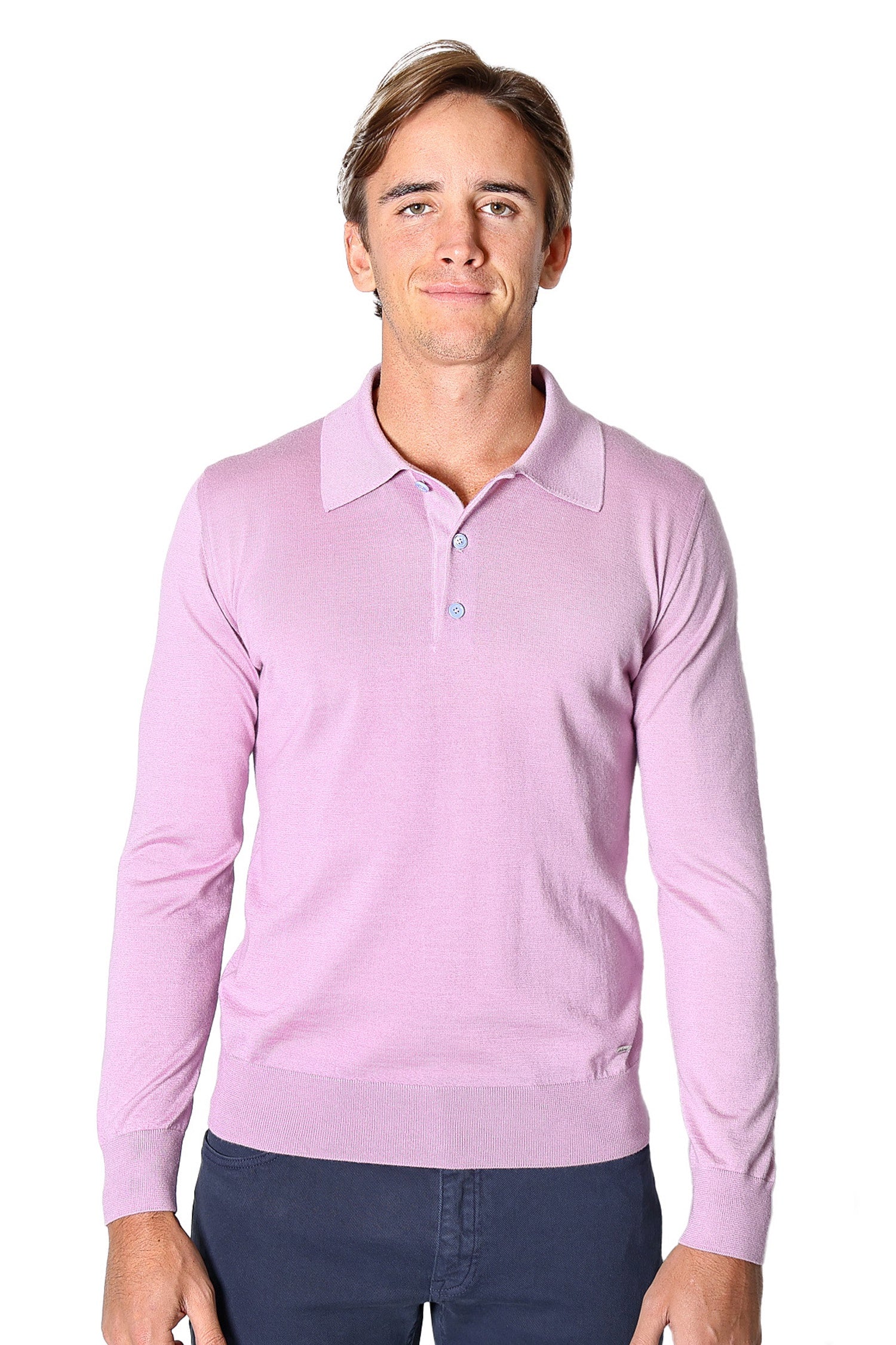 BRIONI | Cashmere & Silk Polo | Lilac