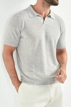 PINI PARMA | Linen & Cotton Polo | Pale Brown