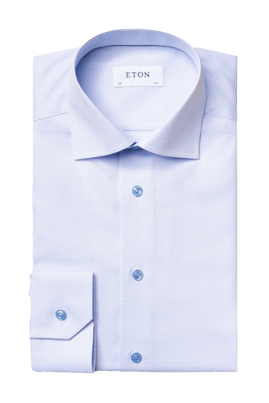 ETON | Contemporary Fit Micro Check Shirt | Blue