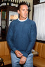 BRIONI | Ribbed Crew Neck | Mid-Blue