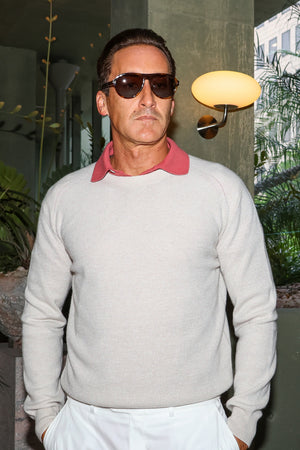 BRIONI | Ribbed Crew Neck | Beige