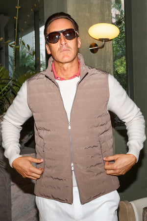 BRUNELLO CUCINELLI | Zip Front Gilet | Taupe
