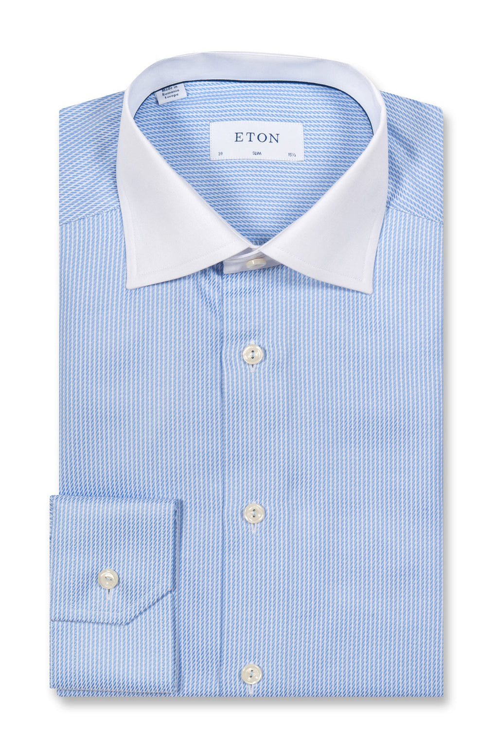 ETON | Contemporary Fit Shirt White Collar | Blue & White