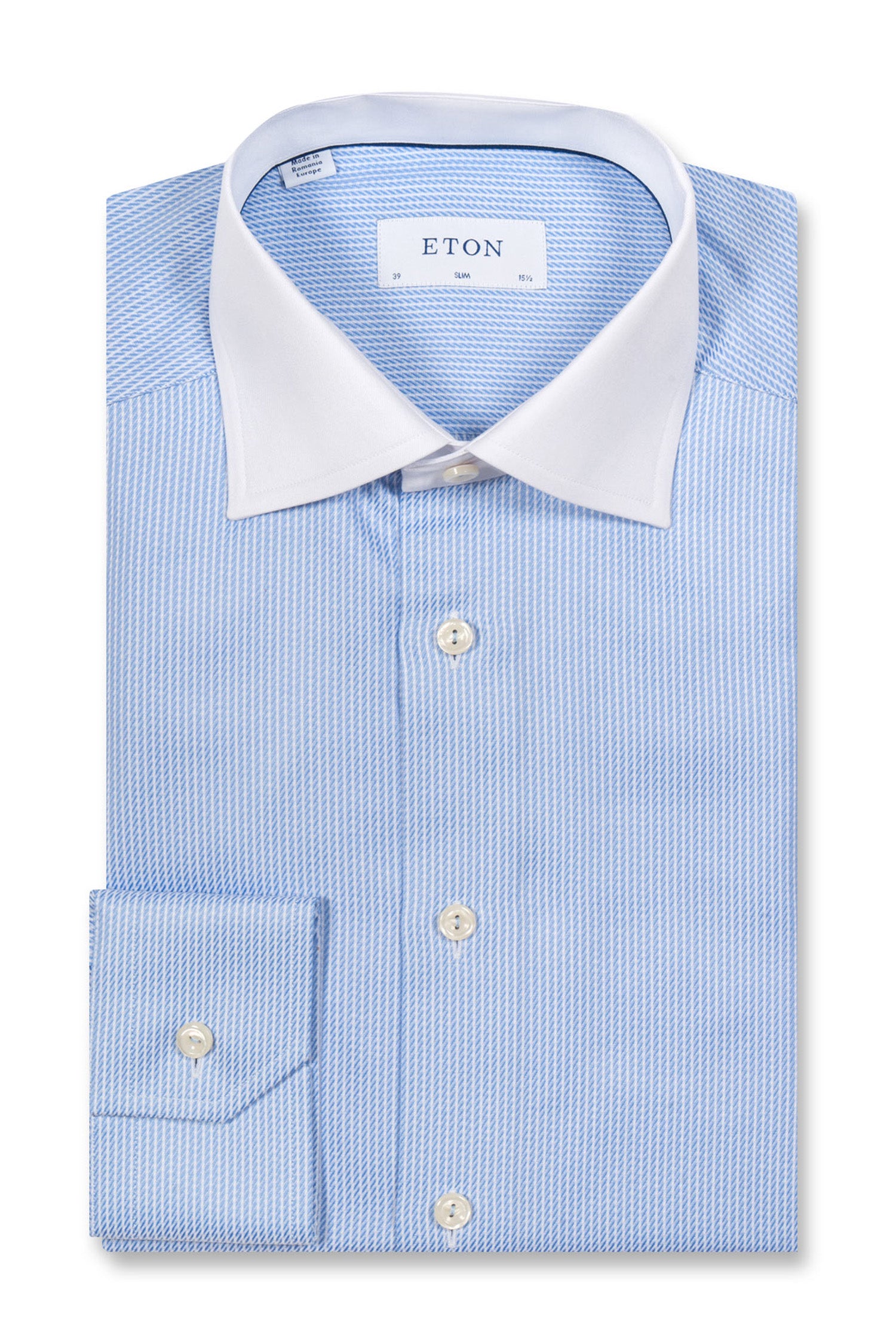 ETON | Contemporary Fit Shirt White Collar | Blue & White