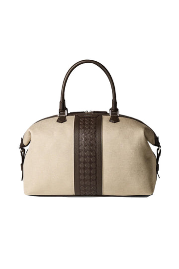 SERAPIAN | Canvas And Mosaic Travel Bag | Natural