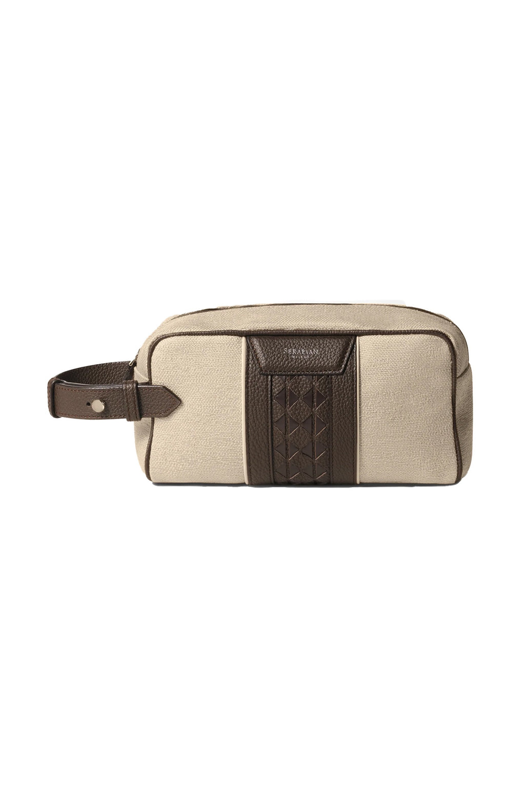 SERAPIAN | Canvas And Mosaic Washbag | Natural