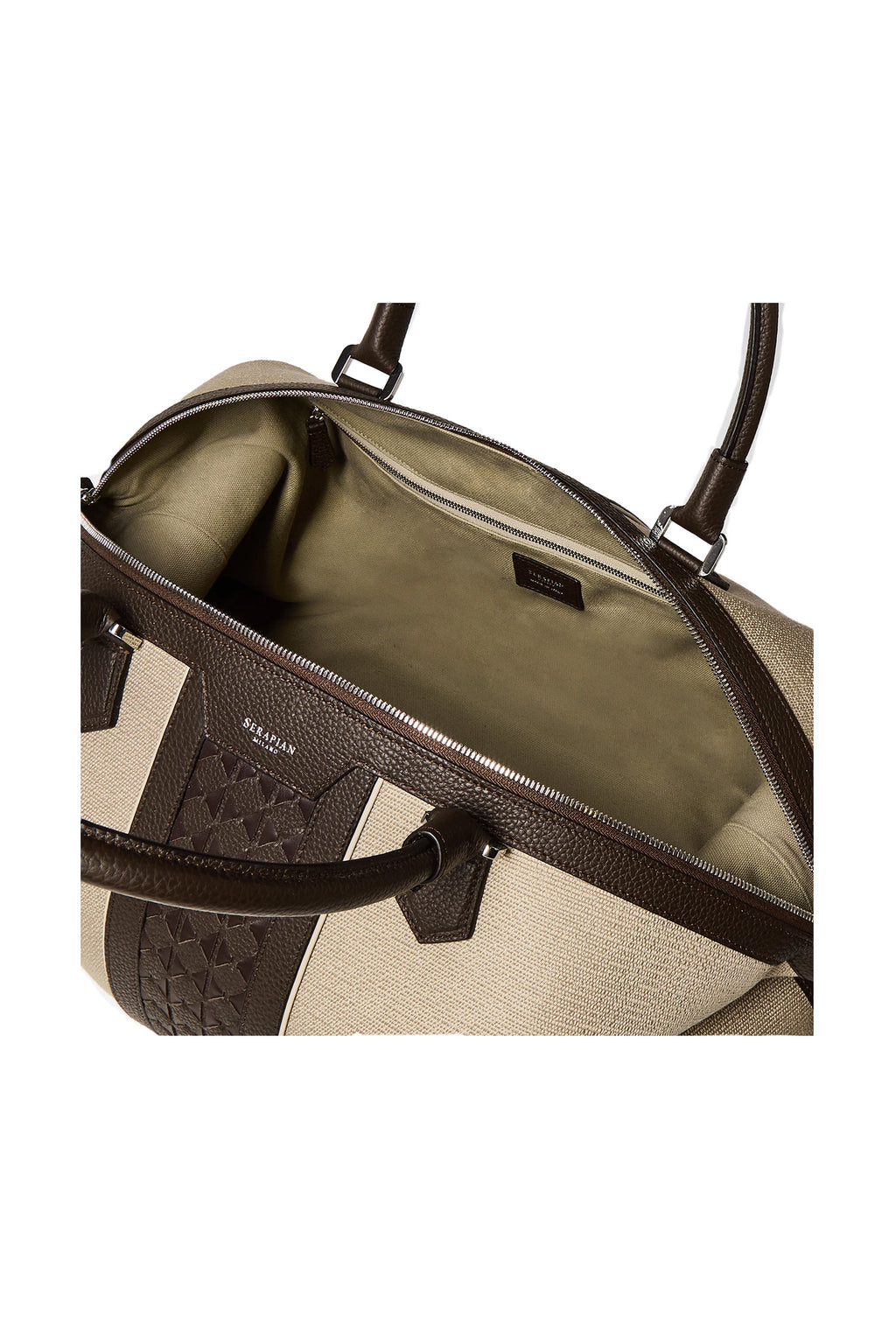 SERAPIAN | Canvas And Mosaic Travel Bag | Natural