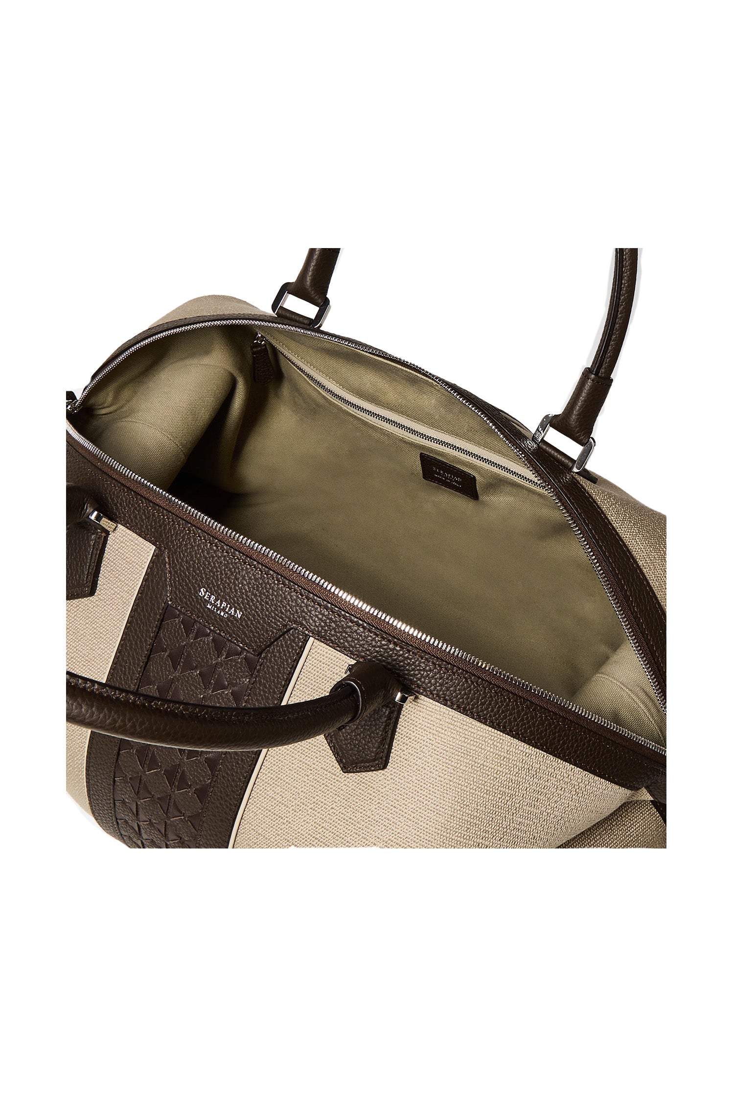 SERAPIAN | Canvas And Mosaic Travel Bag | Natural