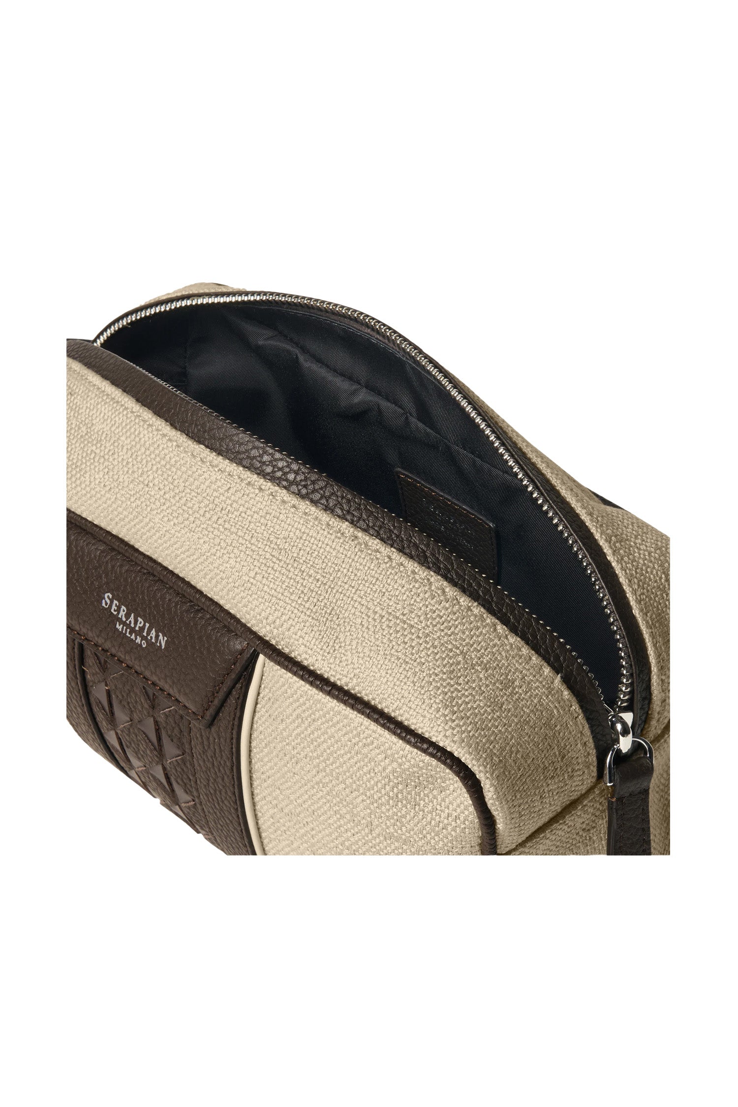SERAPIAN | Canvas And Mosaic Washbag | Natural