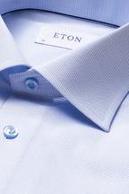 ETON | Contemporary Fit Micro Check Shirt | Blue