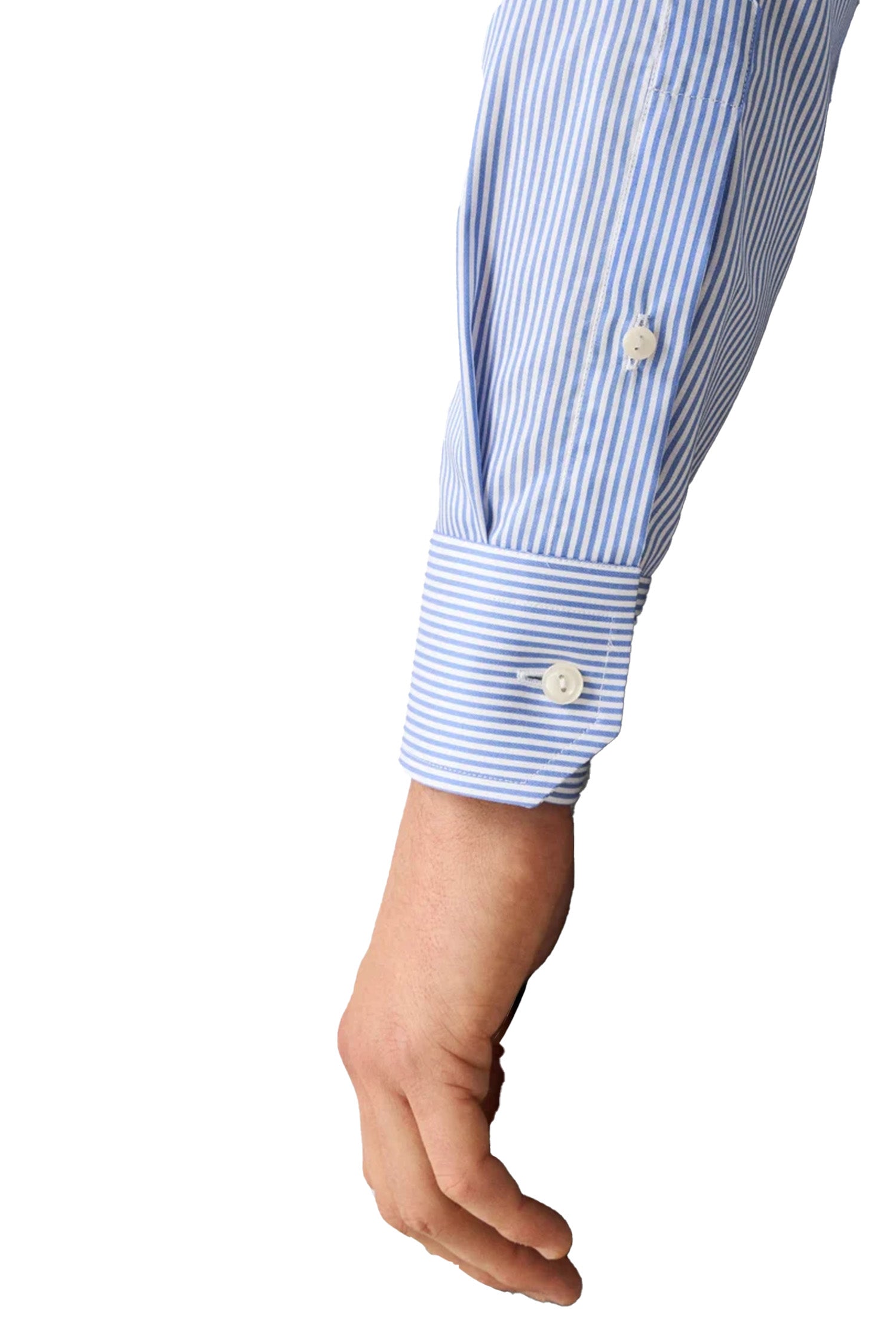 ETON | Cotton Striped Shirt | Mid-Blue