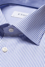 ETON | Cotton Striped Shirt | Mid-Blue