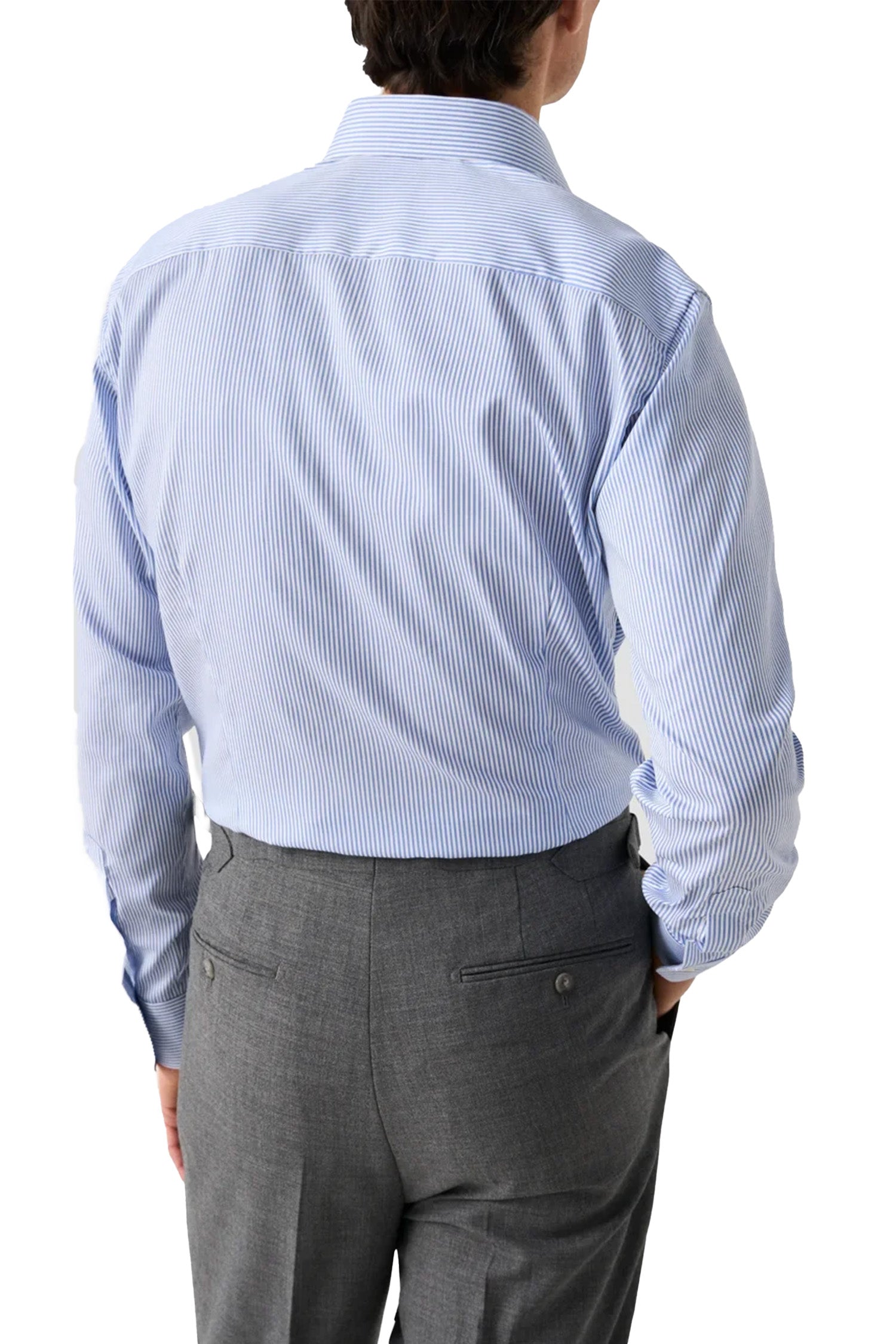 ETON | Cotton Striped Shirt | Mid-Blue