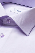 ETON | Slim Fit Micro Check Shirt | Purple