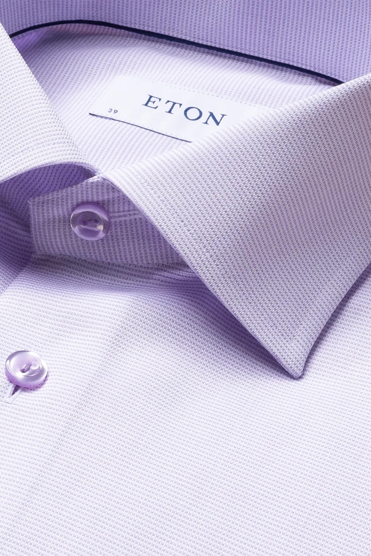 ETON | Slim Fit Micro Check Shirt | Purple