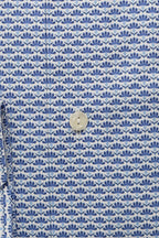 ETON | Flower Print Shirt | Mid Blue