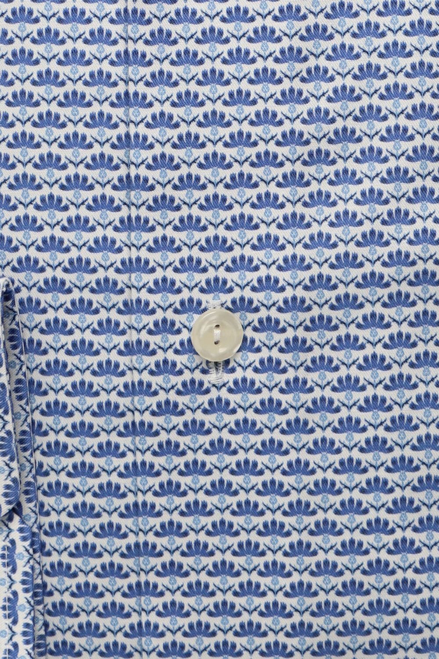 ETON | Flower Print Shirt | Mid Blue