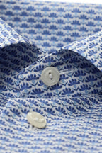 ETON | Flower Print Shirt | Mid Blue