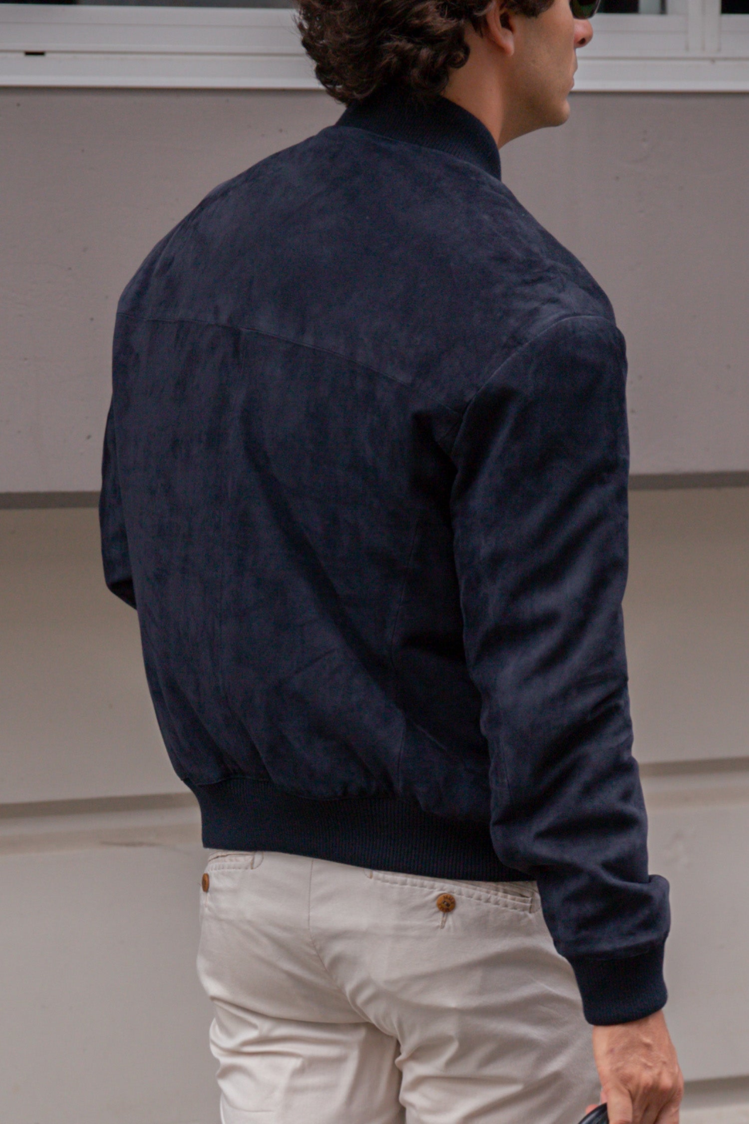 ALTEA | Suede Bomber Jacket | Navy