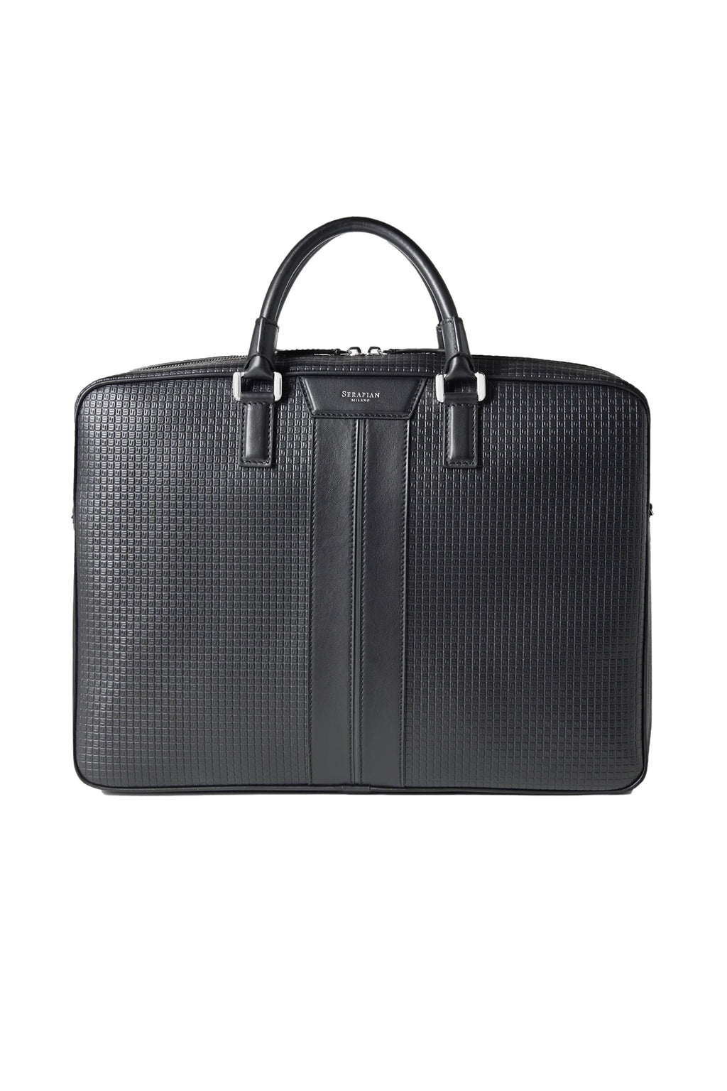 SERAPIAN | Stepan Briefcase With Calfskin Inserts | Black