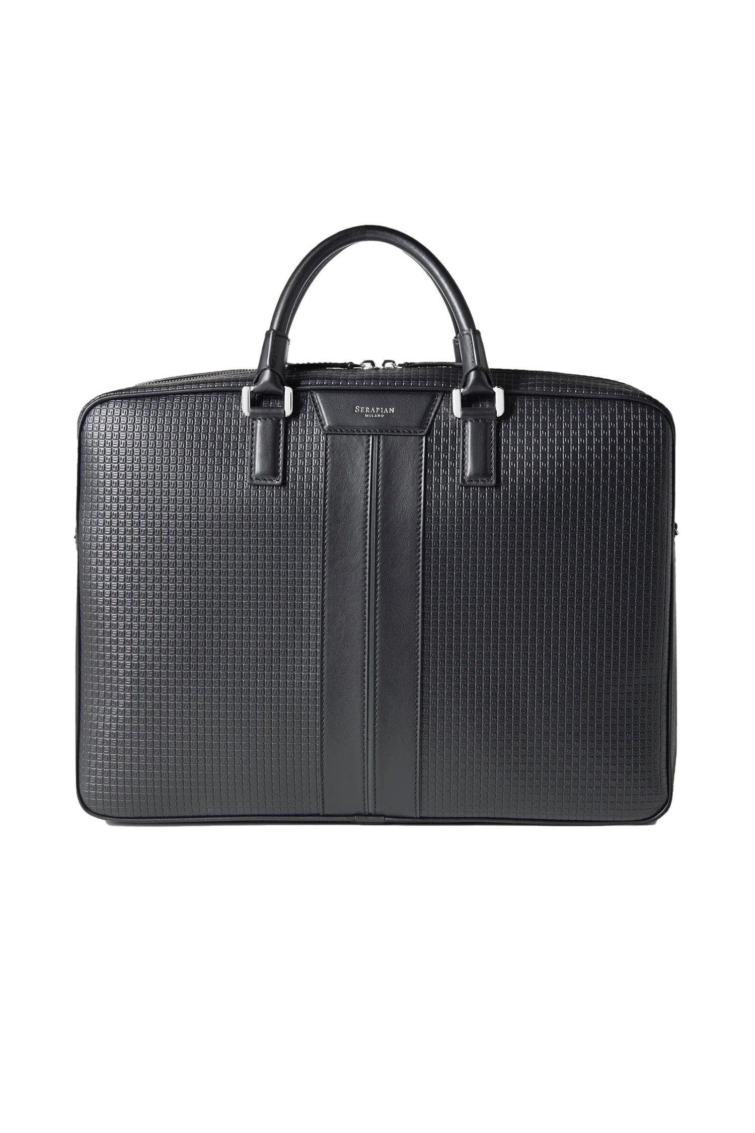 SERAPIAN | Stepan Briefcase With Calfskin Inserts | Black