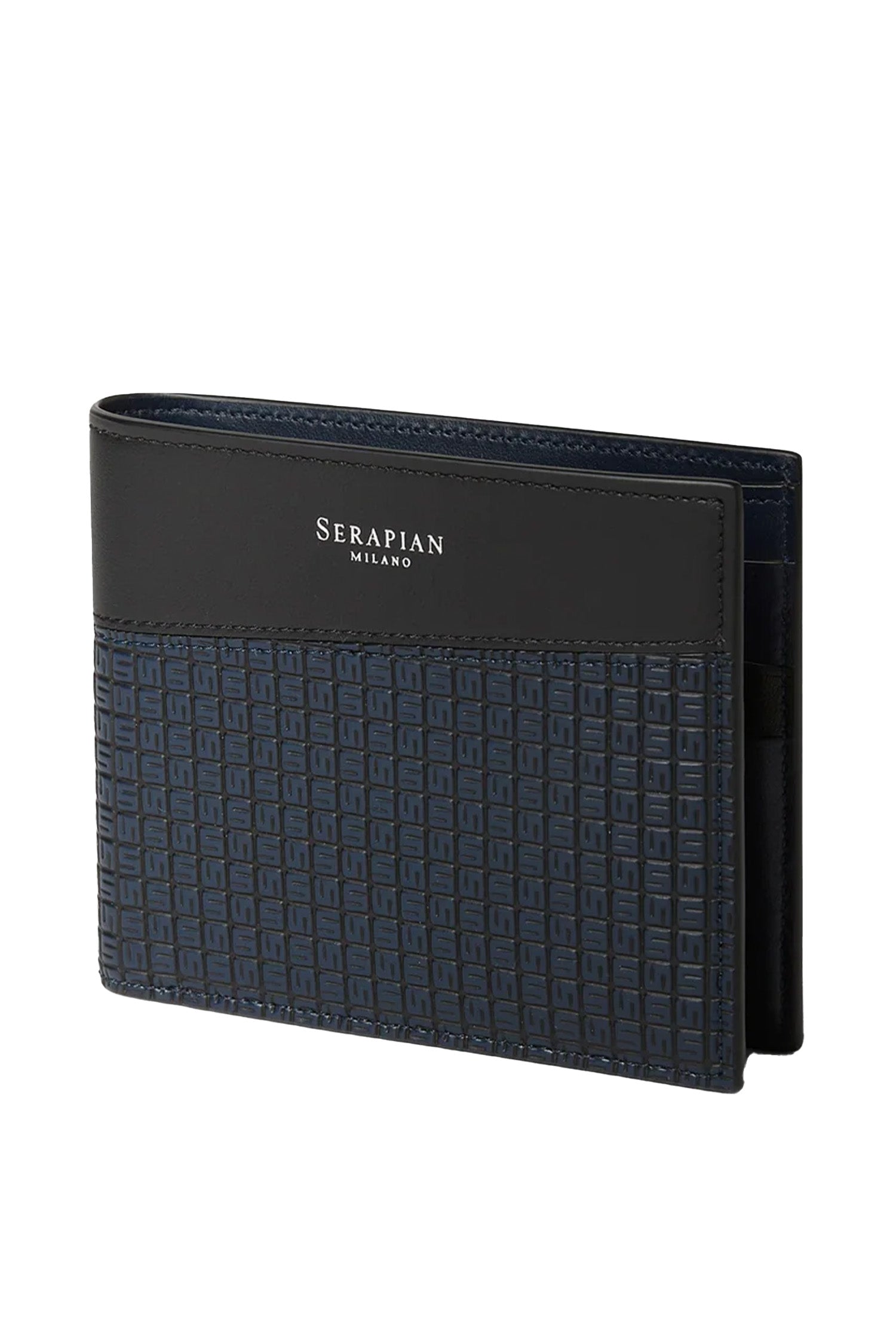 SERAPIAN | Stepan Bi-Fold Wallet | Navy & Black