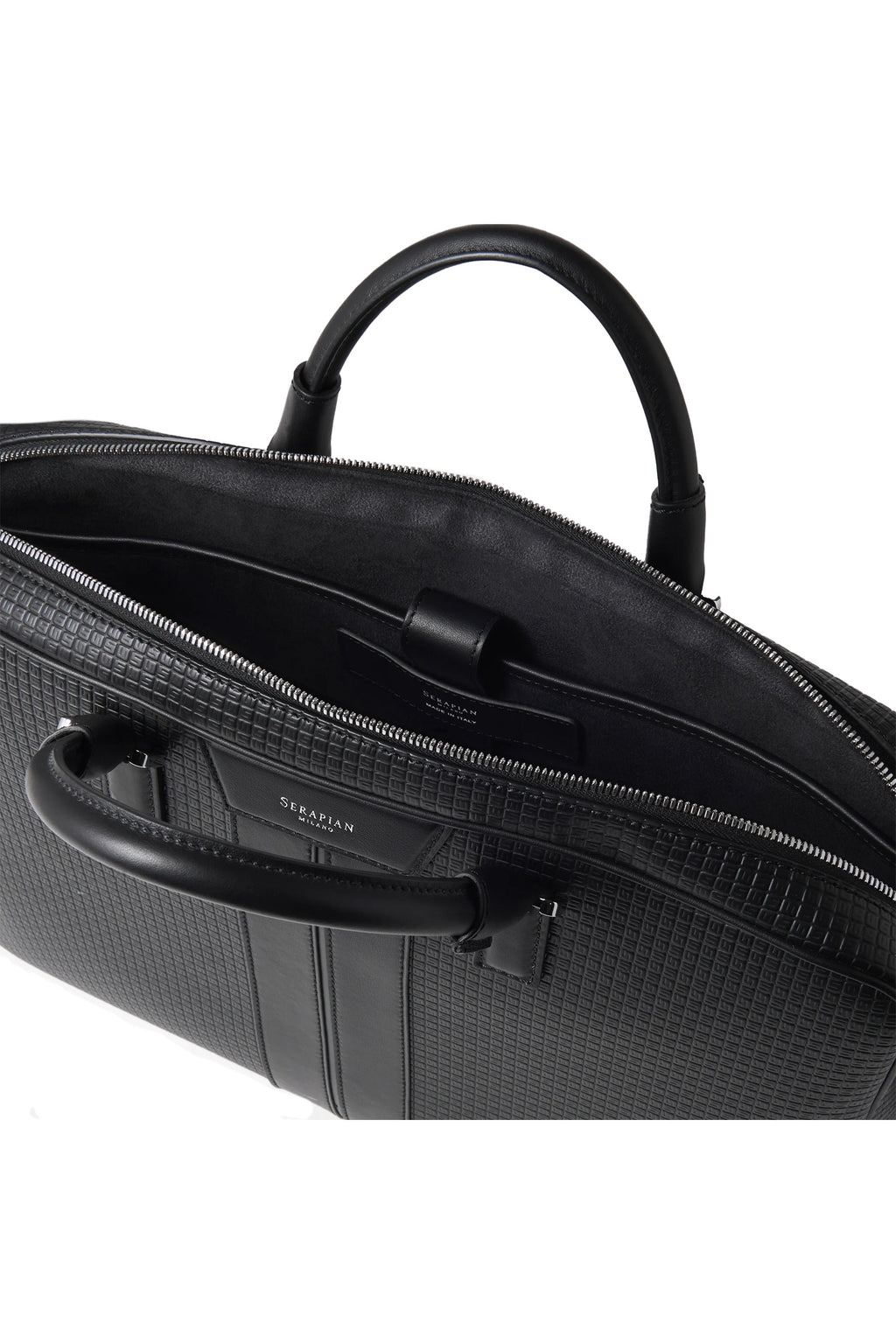 SERAPIAN | Stepan Briefcase With Calfskin Inserts | Black