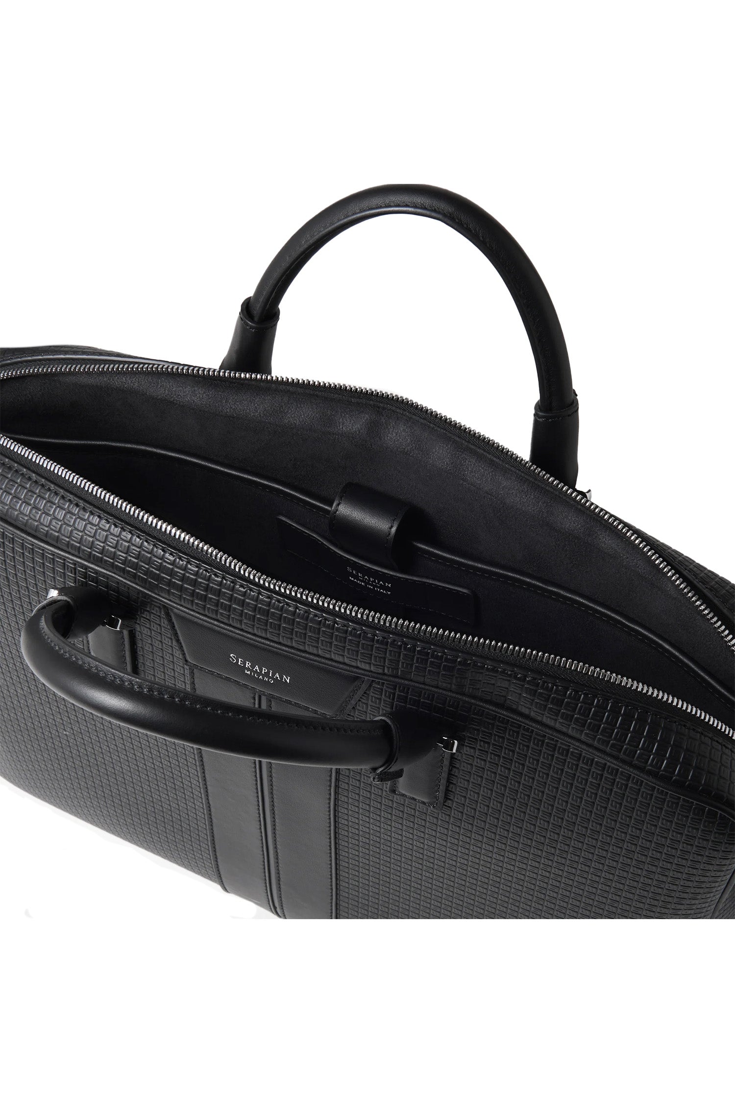 SERAPIAN | Stepan Briefcase With Calfskin Inserts | Black