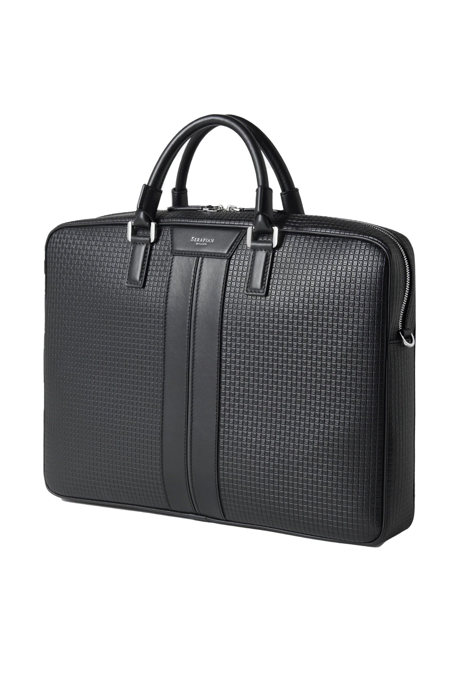 SERAPIAN | Stepan Briefcase With Calfskin Inserts | Black