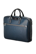 SERAPIAN | Stepan Slim Briefcase | Navy & Black
