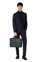 SERAPIAN | Stepan Slim Briefcase | Navy & Black