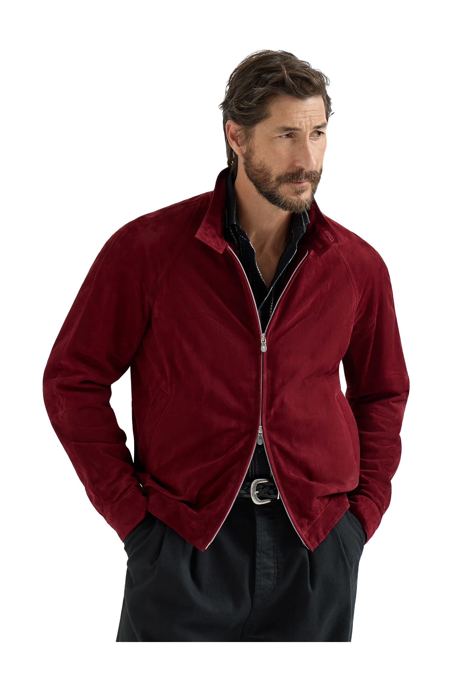 BRUNELLO CUCINELLI | Suede Bomber Jacket | Red
