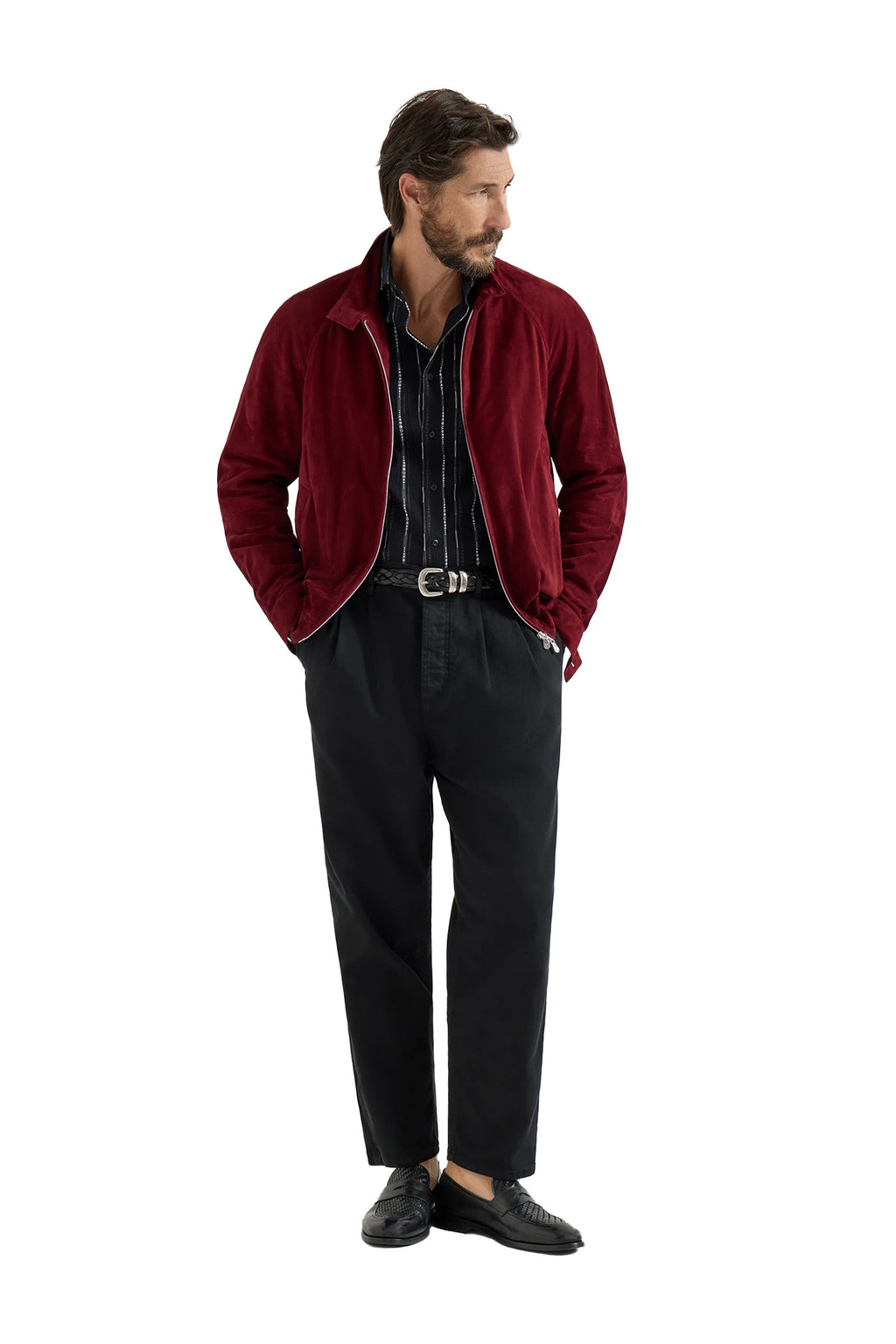 BRUNELLO CUCINELLI | Suede Bomber Jacket | Red