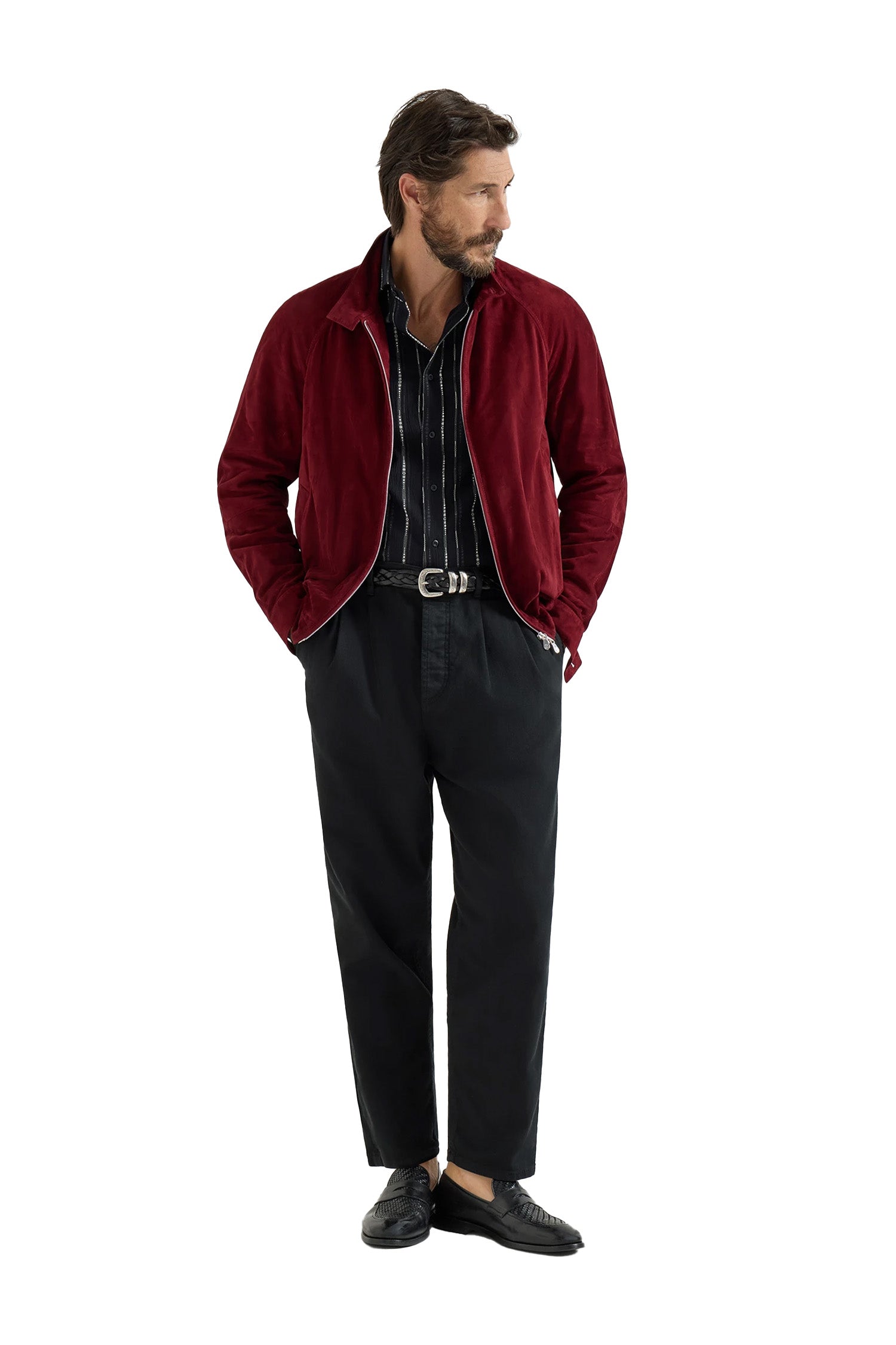 BRUNELLO CUCINELLI | Suede Bomber Jacket | Red