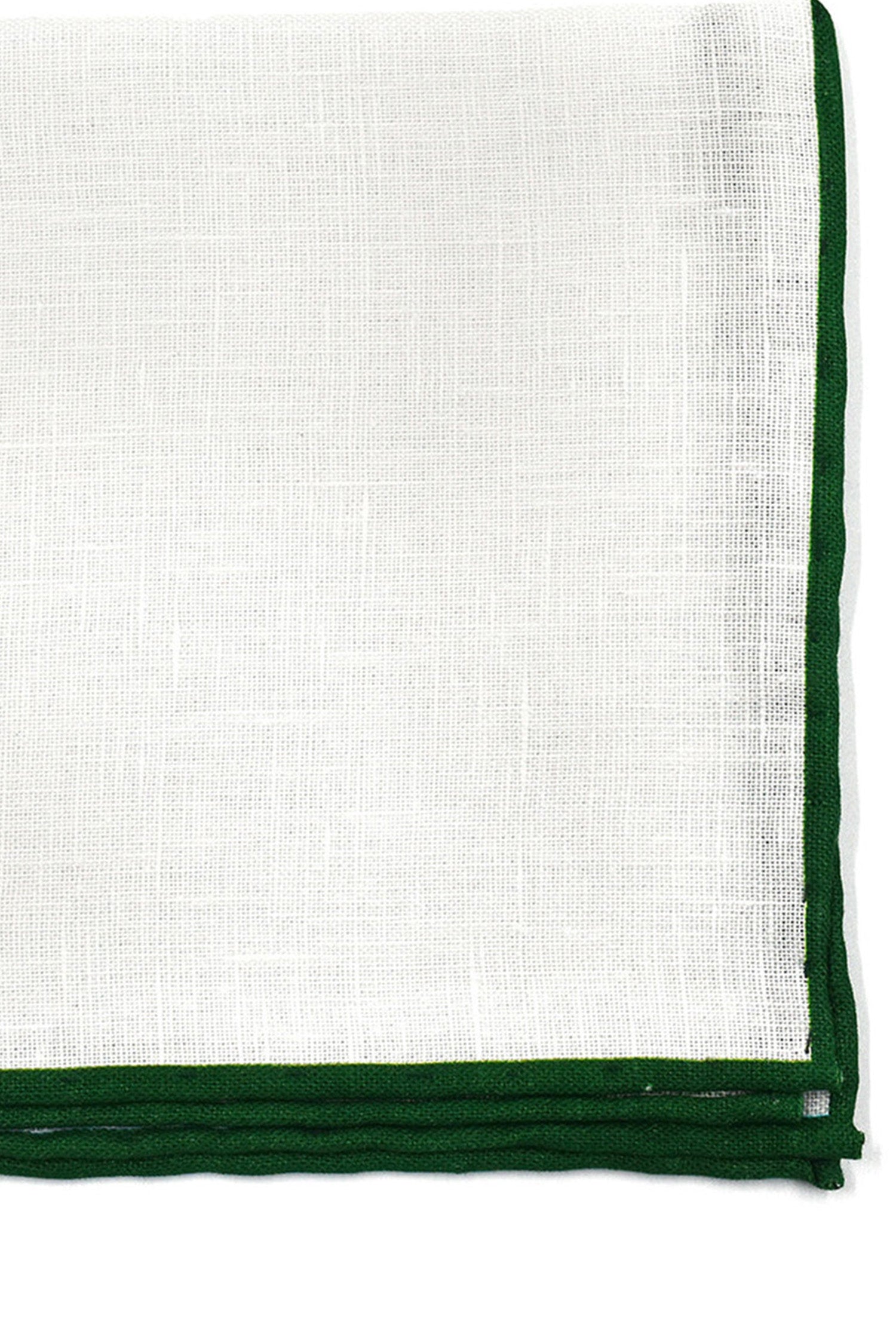 ASCOT | Linen Pocket Square With Edge | Green