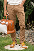 TRAMAROSSA | Lightweight Michelangelo Gabardine Jeans | Tabacco