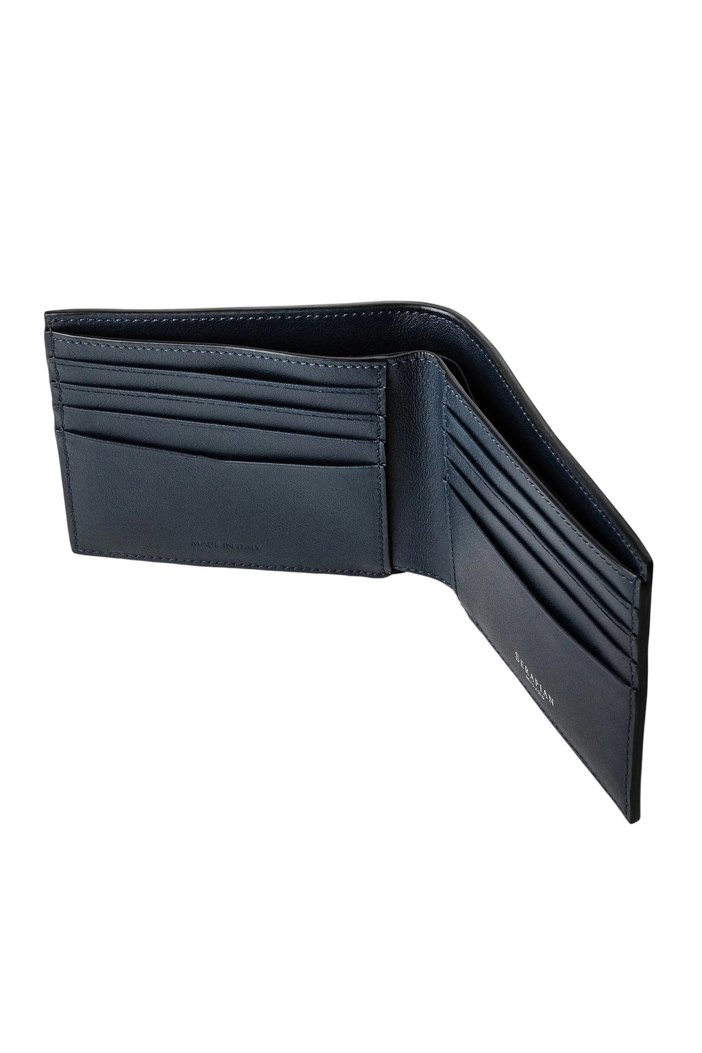 SERAPIAN | Mosaic Bi-Fold Wallet | Navy
