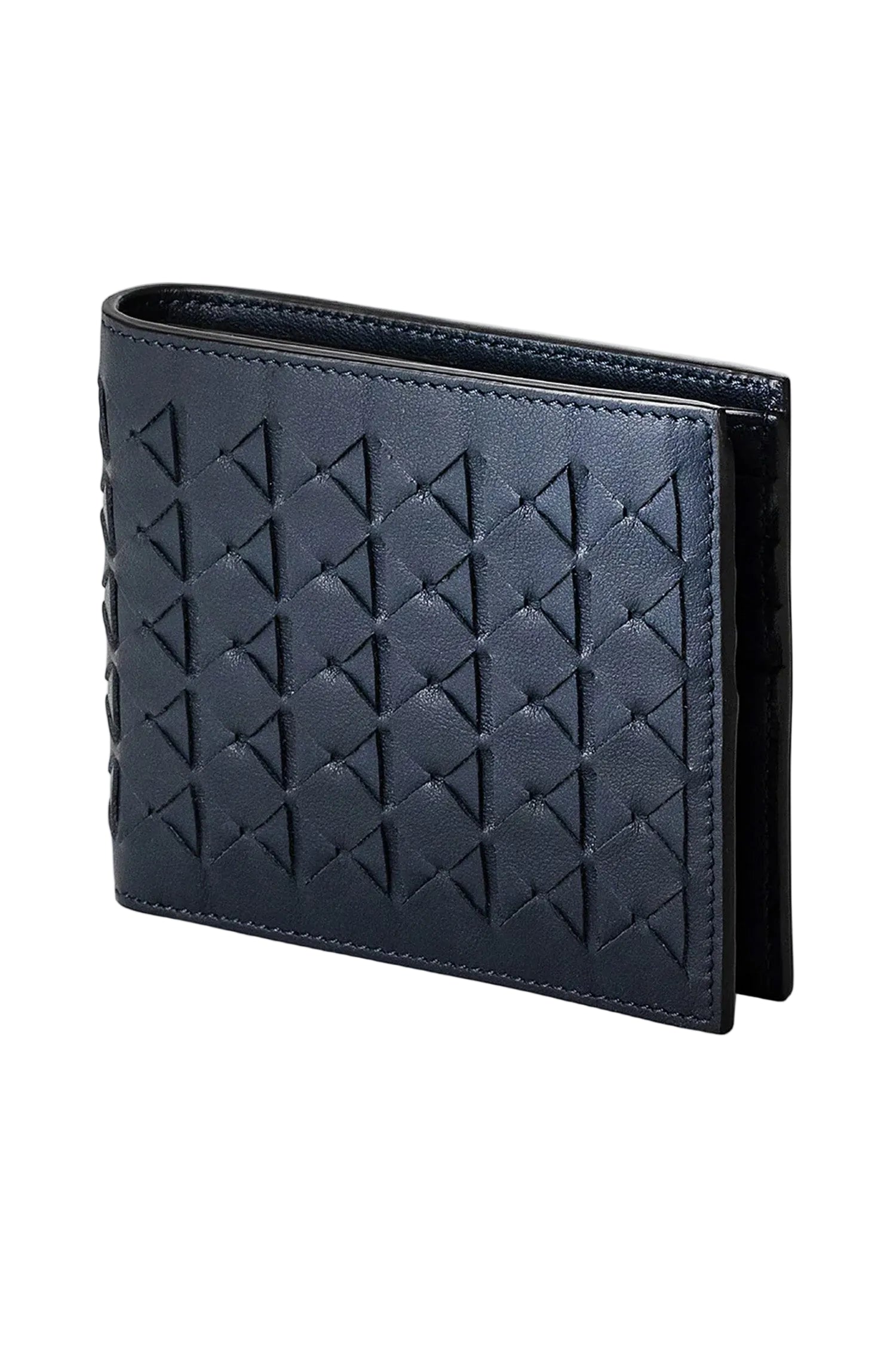 SERAPIAN | Mosaic Bi-Fold Wallet | Navy