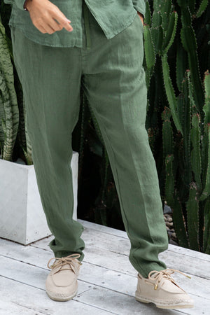 ALTEA | Linen Trousers | Green