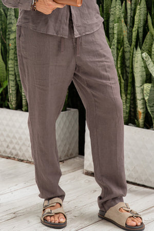 ALTEA | Linen Trousers | Brown