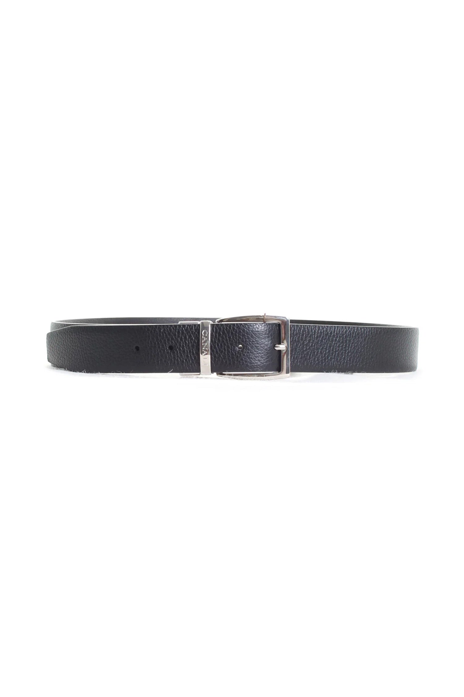 CANALI | Reversible Tumbled And Smooth Belt | Black