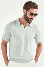 PINI PARMA | Linen & Cotton Polo | Light Green