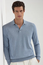 PINI PARMA | Knit Cotton Polo | Blue Sky