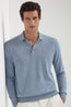 PINI PARMA | Knit Cotton Polo | Blue Sky