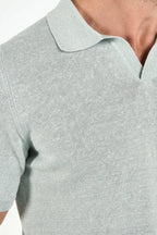 PINI PARMA | Linen & Cotton Polo | Light Green