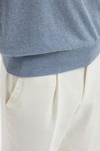 PINI PARMA | Knit Cotton Polo | Blue Sky