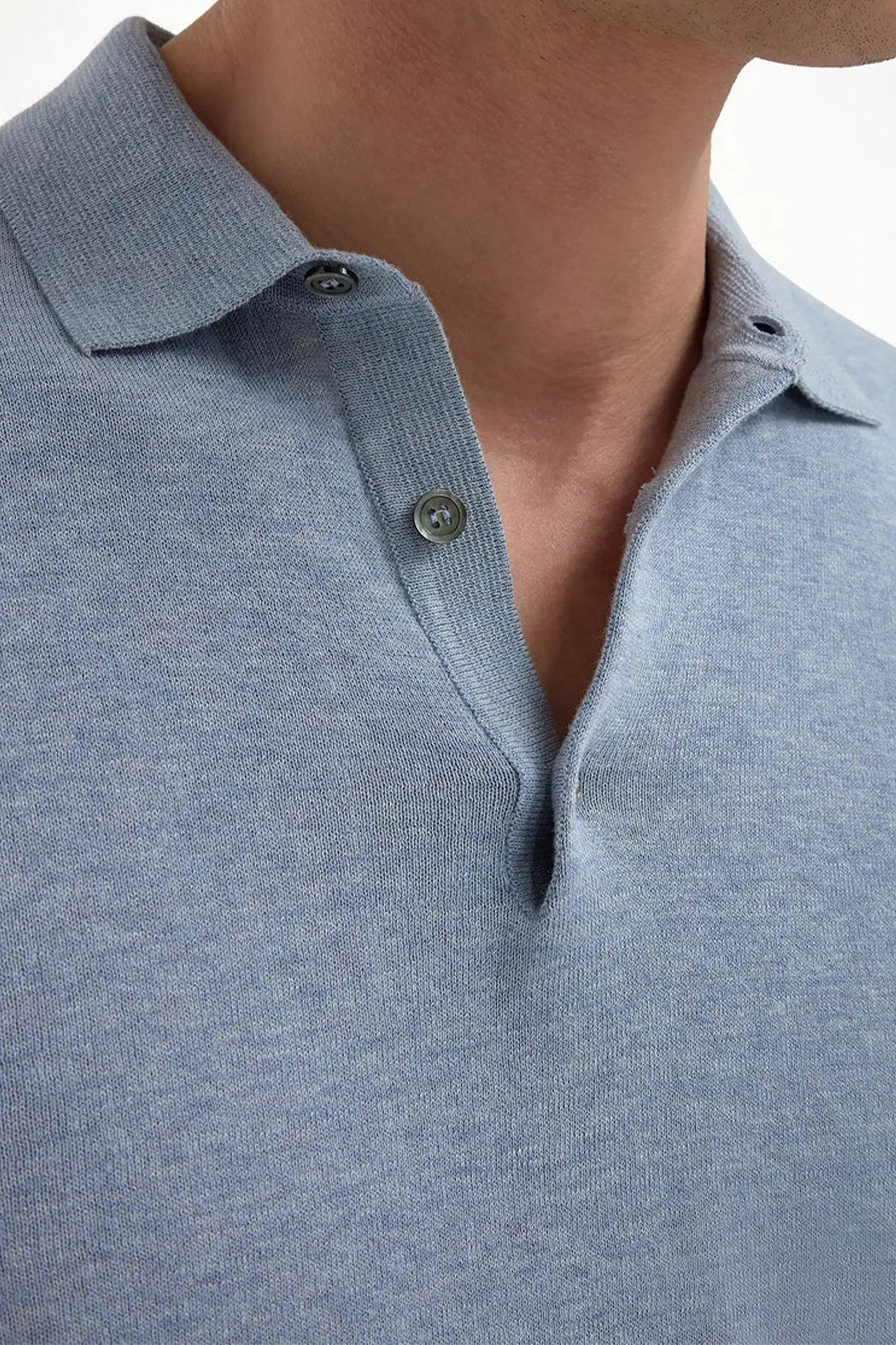 PINI PARMA | Knit Cotton Polo | Blue Sky