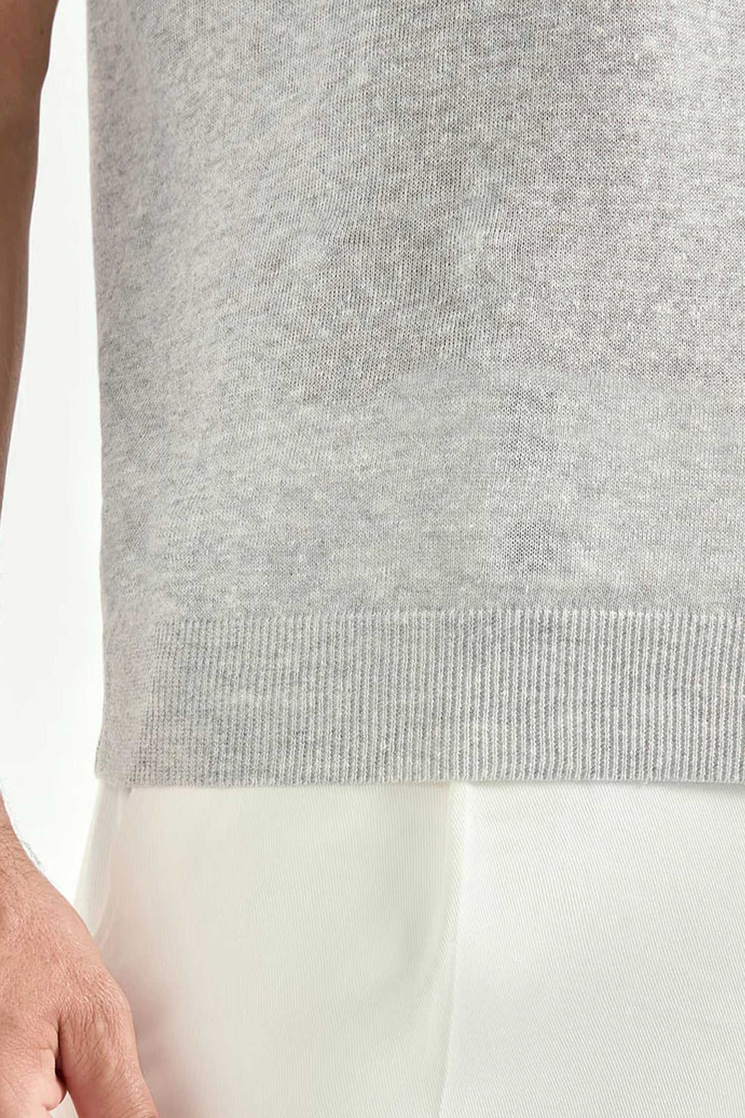 PINI PARMA | Linen & Cotton Polo | Pale Brown
