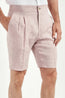 PINI PARMA | Double Pleated Linen Shorts | Dusty Rose