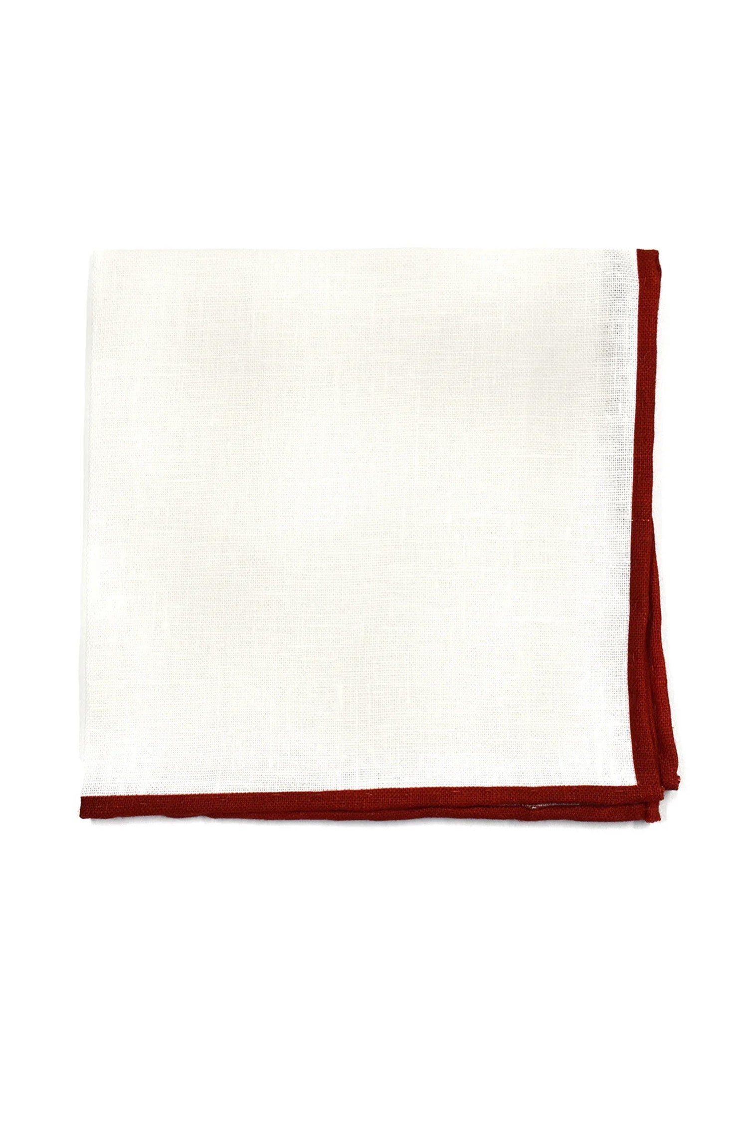 ASCOT | Linen Pocket Square With Edge | Red